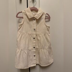 Zara cream snap button Collar Dress